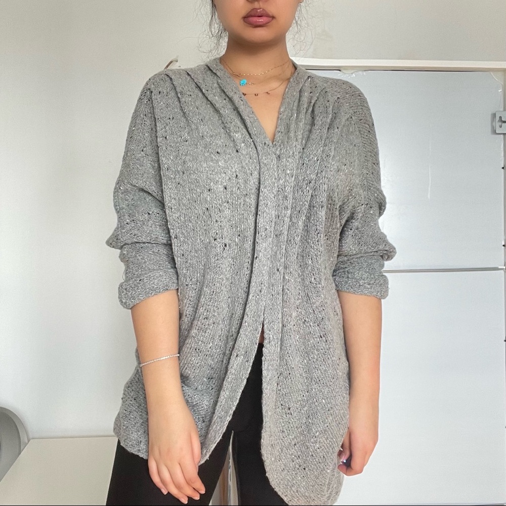 Gray cocoon cardigan